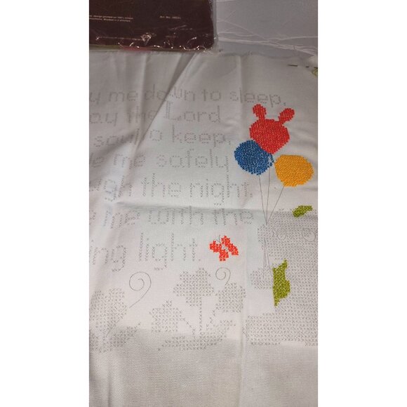LeeWards Cross-Stitch Kit "Bedtime Prayer"  18" x 14" Finished Size  Includes Fl - Picture 7 of 9